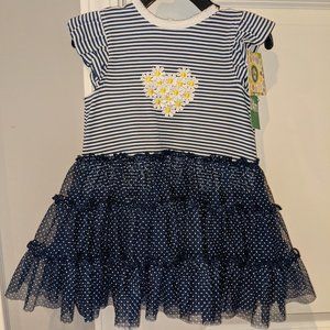 Little Me Baby Girl Dress Navy Stripe 24months
